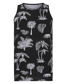 Bigdude Floral Print Vest Black